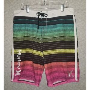 Hurley Phantom Activewear Board Shorts Men's Multicolor Swim Beach Size 34 Waist
